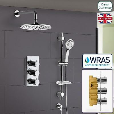 Calla Round 3 DIAL 2 Way Bathroom Concealed Thermostatic Shower Mixer Valve TAP