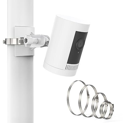 HOLACA Masthalterung Halterung für Außenkamera Akku (Stick Up Cam/Pro), Innenkamera (Indoor Cam), Spotlight Kamera/Plus/Pro Überwachungskamera & Solarpanel (Weiß 1Stück)
