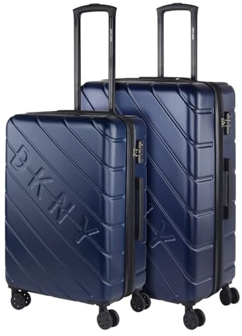 DKNY - Maletas de Viaje Juego Maletas 4 Ruedas - Juego de Maletas de Viaje - Juego Maletas de Viaje Ligeras. Candado de combinación, Marino