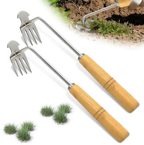 JIASHA 2 Pièces arrache Mauvaise Herbe,désherbeurs manuels,Outil desherbage,Outil Jardinage,Outils de désherbage,Outil de Jardin de désherbage Manuel pour Jardin Cour Pelouse Terres(B)