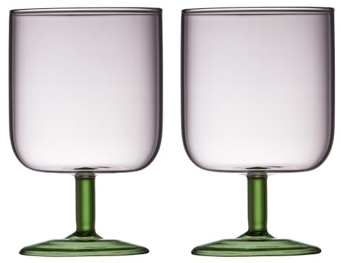Lyngby Glas Torino Weinglas, Weinglas, 30 cl, 2 Stck., Pink/Grün