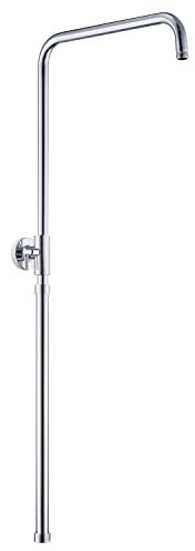 JOHO Höheverstellbare Duschstange Edelstahl Duschsystem Zubehör, Wandstange Steigrohr Regendusche Brausearm mit verstellbare Länge von 69 bis 111cm Chrom