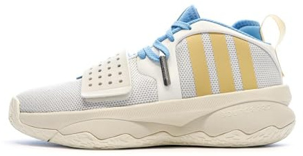 adidas Zapatillas de Baloncesto Blancas/Amarillo/Azul Hombre Señora 8, blanco, 43 1/3 EU