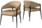 FATIVO Esszimmerstühle 2er Set Leder Küchenstühle mit Armlehne, Khaki Stühle für Esstisch Lederstuhl modern gepolsterter Design Sessel, Wohnzimmerstühle Belastbar 150 kg für Esszimmer Restaurant Cafe