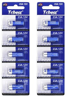 10 pilas alcalinas especiales Dunamis 23A A23 de 12 voltios, AKA MN21 LRV08, para uso en mandos a distancia, timbres inalámbricos, sistemas de seguridad, etc. (paquete de 10)