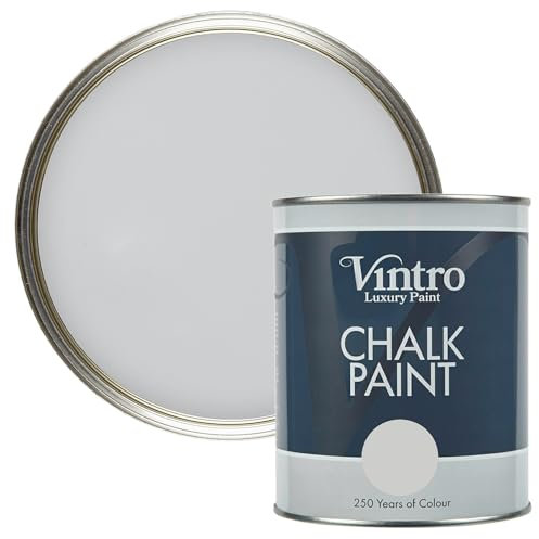 Vintro Paint - Chalk Paint for Furniture, Walls and Woodwork. Interior Use. Quick Dry. 1 Litre (Light Grey - Bidston Grey)