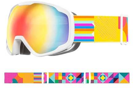 XAGMODSHN Gafas de esquí deportivas para niños, niñas, adolescentes de 3 a 15 años, resistentes a la niebla, para esquí, snowboard, snowboard y niños