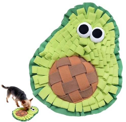 Snuffle Mat for Dogs, Avocado Shaped Dog Snuffle Mat, with Non-Slip Base, Dogs Feeding Mats Encourages Natural Foraging Skills and Slow Eating