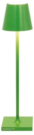 Zafferano, Poldina Micro, Lampada da Tavolo Ricaricabile e Senza Fili con Controllo Touch, Adatta per Salotto ed Esterni, Dimmer, 2200-3000 K, Altezza 27,5 cm, Colore Verde Mela