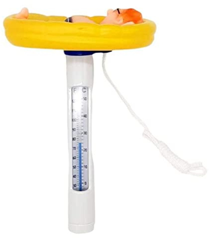 SMELEYOU WLAN-termometer, flytande termometer, badtermometer multifunktionell flytande tecknad stil vattentermometer för spa gul
