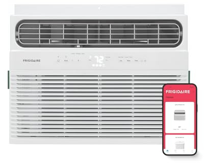 Frigidaire 12,000 BTU Smart Window Air Conditioner with Wi-Fi, Cools Up to 550 Sq. Ft., Remote Control, Quiet Operation, Eco Mode, 3 Fan Speeds, White