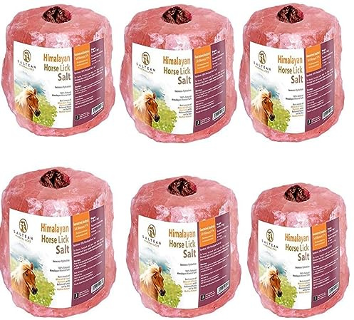 6 ×Himalayan Animal Horse Lick Natural Pink Salt | Pack of 6 | Animal Lick |Pink Rock Salt |