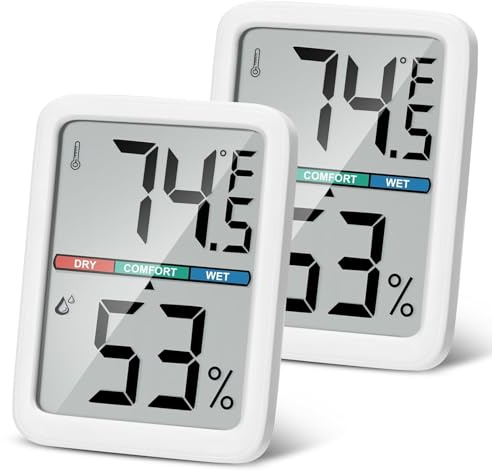 Thlevel Digital Thermometer Hygrometer, Large LCD Screen Room Thermometer Temperature, Wall Thermometer Humidity Indoor with High Accuracy, Suitable for Greenhouse, Home and Office Measuring Devices