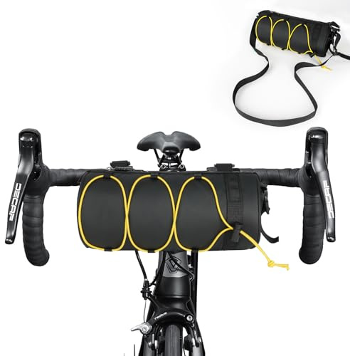 flintronic Sac de Guidon de Vélo, Sacoche Cadre À Bandoulière pour VTT, Sac Avant à Bandoulièreavec Cordon Élastique, Accessoires de Cyclisme, 2,4L