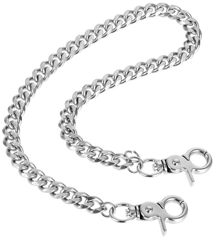 WY LIGHTING LEVEL Waist Chain Heavy Duty Metal Wallet Chains Punk Keychain Silver Color Hip Hop Keyholder Round Clasp Goth Keyring for Pants Jeans Trucker Biker Motorcycle Men Women