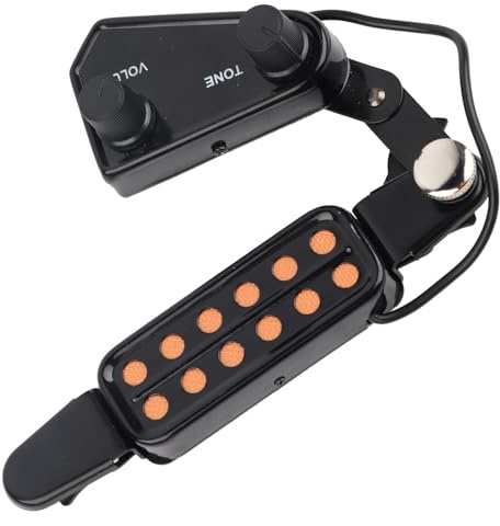 Pastilla para Guitarra Acústica, Guitarra Acústica Pastilla De 12 Orificios con Afinador De Volumen Y Tono para Guitarra Acústica La Almohadilla Evita Daños a La Guitarra