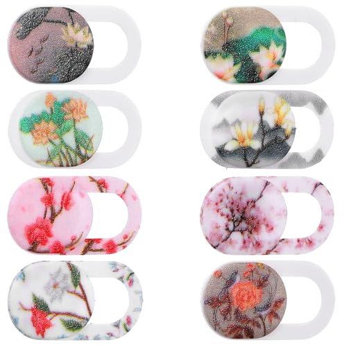 Yuanchu 8 Stück Webcam Abdeckung, Blumenmuster Webcam Cover Slider Laptop Kamera Cover 0.03in Ultradünne Web Kamera Abdeckung für Computer Laptop Smartphone PC Handyzubehör Schutz Ihrer Privatsphäre