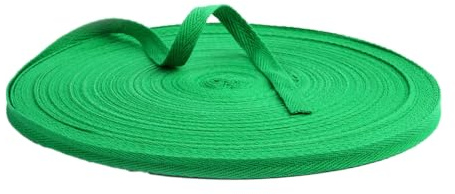 BrightGlow bomullsband twill 100 % bomullsband 20 m fiskben tejpband bomull twill tejp bomull snedband sömband bomullsband dekorativt band för gör-det-själv hantverk grön 20 mm