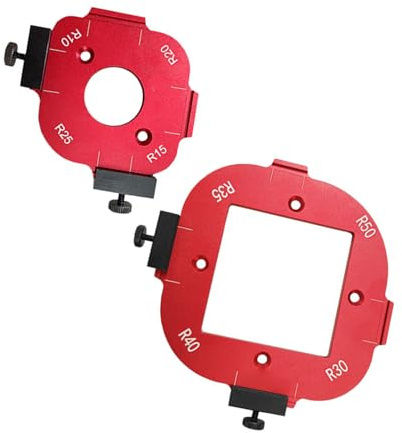 Gabarit de Routeur de Gabarit de Rayon D'angle 2 Pièces, Modèle de Routeur de Coins Arrondis en Alliage D'aluminium pour le Travail du Bois Cadre Photo Coupant le Diamètre