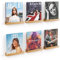 Etagères murales 300mm pour Disques Vinyles, Lot de 6 Flottantes Étagères de Rangement Tablettes Murales, Supports pour Albums, Rangement et Organisation Étagères à Rebord pour Photos - ‎Bois Naturel