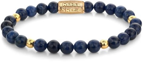 Rebel & Rose Damen-Armband Midnight Blue 6 mm RR-60137-G-S