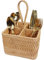 Cutlery holder for table Woven Cutlery Basket for Table 4 Compartments Handwoven Wicker Utensil Organiser for Kitchen Dining Room Picnic Silverware Condiment Holder Countertop Storage