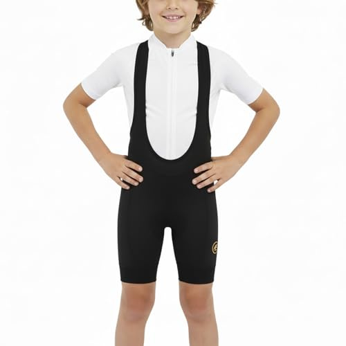 IAGUSOT Kids Cycling Shorts Boys Girls Balance Bike Youth 3D Padded Cycling Bib Shorts,Black,XX-Large