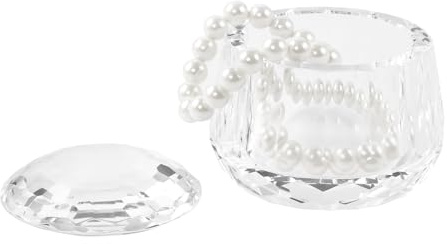 DONOUCLS Crystal Jewelry Box Candy Jar, Multi-Use Organiser for Vanity & Kitchen, Containers for Cosmetics, Sweets, Wedding Favours, Bulk Items, Transparent Storage Containers, Home Decor