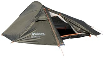 Mountain Warehouse Backpacker 3 Man Tent - Compact, Windproof & Lightweight Tent with Taped Seams - Summer Camping, Hiking, Trekking & Outdoors Dark Green One Size