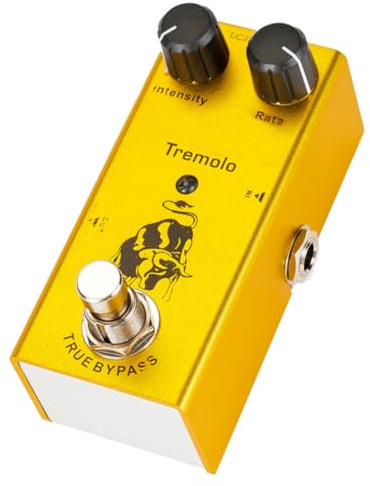 SUPVOX Pedale Tremolo per Chitarra True Bypass e Simulazione Amplificatore Valvolare, Effetto Tremolo Elettrico in Lega, Regolazione Velocità e Tono, Multieffetto da Pavimento