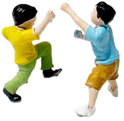 SZLIFE Figura di Persone in 1/64, Modello di Persone minuscole in Resina per edifici architettonici, Scena Fai da Te, Giardino delle Fate, Ragazzi Giocosi