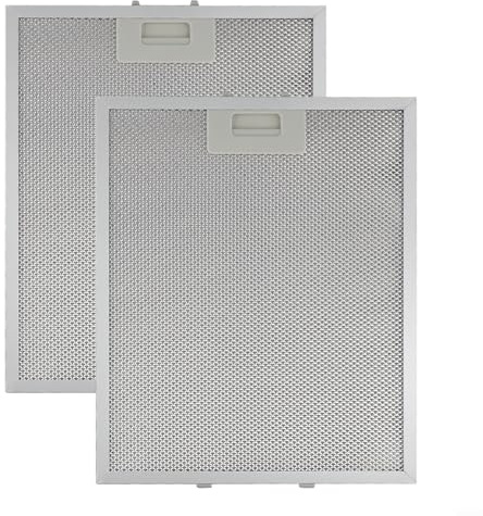 2 Pack Aluminum Range Hood Filter 280x350x9mm, 5 Layer Metal Mesh Grease Filter for Kitchen Extractor Fan Ventilation, Silver Replacement Part for Most Cooker Hoods