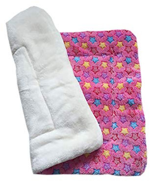 LissomPlume waschbare Sommerhaustiermatte Haustierdecke Hundedecke Katzendecke Tierdecke Hundebett - pink Stern 42*55