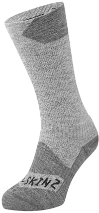 Sealskinz unisexe chaussette imperméable de taille moyenne pour tous les températures - gris, L