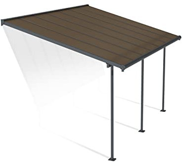 Palram Capri Terrassenüberdachung, Terrassendach, Balkondach, grau bronze, 299X434 cm
