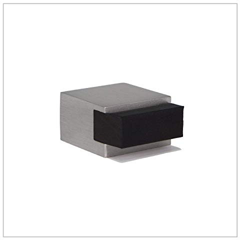 Klebe-Türstopper Mini | 20 x 14 mm | Schwarzer Gummi aus Natursilikon | Platz | Edelstahl AISI 304 | Sehr gute Haftung | 100% zweckmäßig | Mod. 197/20x14-AM| EVI Herrajes