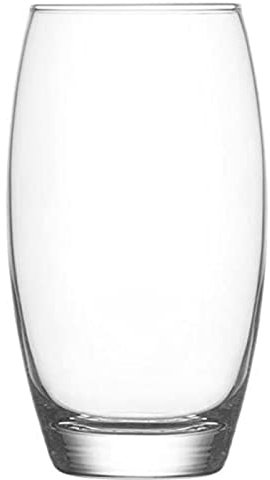 Tradineur - Set de 6 vasos altos de cristal “Empire” para cócteles, combinados, refrescos, agua, aptos para lavavajillas, fiestas (510 ml, 14,5 x 6,5 cm)