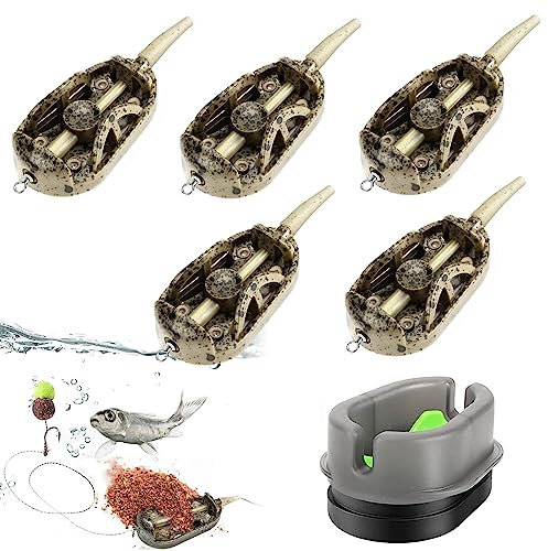 Method Feeder, 6 Stück Fishing Inline Feeder Set Karpfen Angeln Feeder Karpfen Zubehör Feeder Zubehör Angelzubehör mit 20g,30g,40g,50g,60g