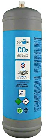 Swan Bouteille Co2 1200 g jetable raccord M11 x 1 pour distributeurs d'eau gazeuse