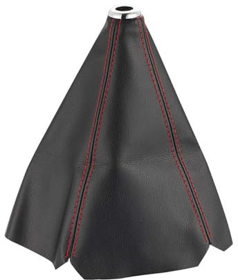 Juttzzei Universal Schaltsack, 26 * 1.5cm Auto Schaltknauf Abdeckung, Schalthebel Staubschutzhülle, Schaltknauf Tasche, Hochwertig PU Leder Schaltknauf Griffschutz für Die Meisten Auto - Rot Nähte