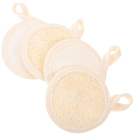 TOVINANNA 4pezzi Scrubs Viso Esfolianti in Spugna Scrub Viso Pratici e Morbidi Dischetti Esfolianti Per Pulizia Per Uso Quotidiano e Viaggio