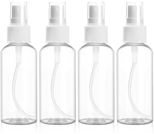 Redamancy 4pc Mini Travel Spray Bottles, 1.69oz/50ml Refillable Atomiser Containers for Cosmetic, Perfume