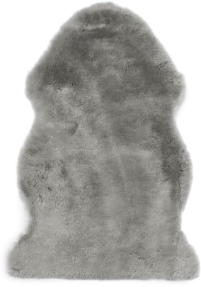 Nordic Sheep Baby Sheepskin 2x3.1 ft | Real Sheepskin Rug Temperature regulating for Strollers | Perfect as Fluffy Rug for The Baby Room | Comfortable as Chair Cover | Color: Light Grey