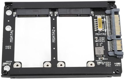 OPPWONG SSD Mounting Bracket, Hard Drive Bay 6Gbps Supports Hot Swap III SSD Adapter Card with Frame Housing Dual Msata SSD to 2.5inch III Adapter for PC