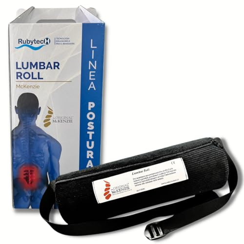Cuscino lombare McKenzie ergonomico per sedia da ufficio, supporto per la parte bassa della schiena, rotolo lombare con fodera traspirante e lavabile, ideale per sedili di auto, viaggi, lavoro e guida