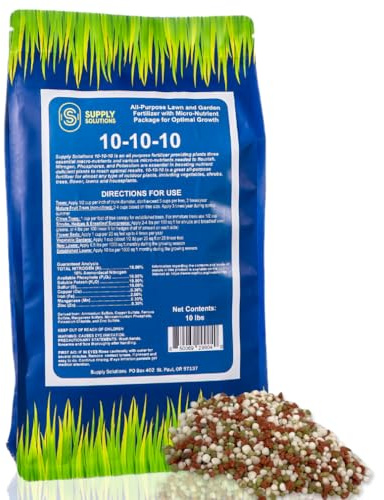 Supply Solutions 10-10-10 Complete Lawn & Garden Granular Fertilizer with Micronutrients – Balanced NPK Plant Food for Soil Health, Blooms & Roots – Safe for Vegetables, Fruits, Lawns (10 Pound)