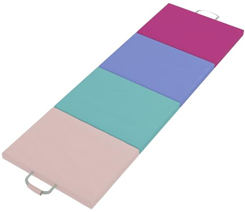 SPORTNOW Tappetino da palestra pieghevole spesso 5 cm, tappetino per esercizi con maniglie per il trasporto, borsa, tappetino da palestra per yoga, aerobica, arti marziali, tappetini per yoga,