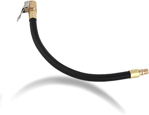 Msiud Tubo Gonfiaggio Pneumatici Universale, Adattatore Valvola Schrader per Auto Bici E Bike MTB con Filettatura 5/16 x32TPI 14 cm Ottone Adattatore Alta Pressione 300 PSI Tenuta Stagna Assoluta