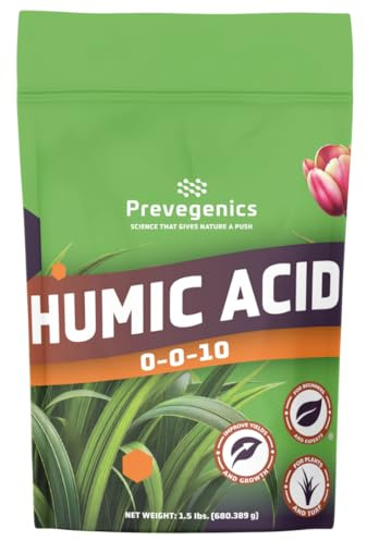 Prevegenics Humic Acid Powder 0-0-10 | Premium Soluble Fertilizer & Soil Conditioner | Enhances Nutrient Uptake, Root Growth & Microbial Activity (1.5 pounds)