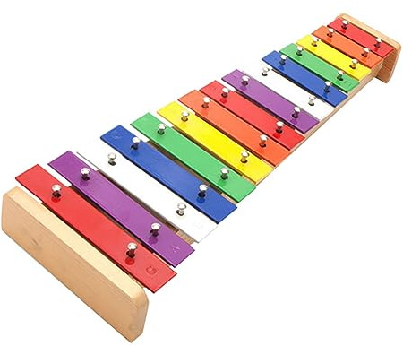 POENVFPO Xylophone en Bois pour Les Tout-Petits, Instrument de Musique Arc-en-Ciel à 15 Notes, Jouet de Piano éducatif à Barres Métalliques, Développement Musical Portable pour Enfants